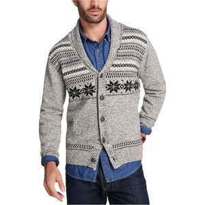 Weatherproof Mens Fair Isle Cardigan Sweater, NWT